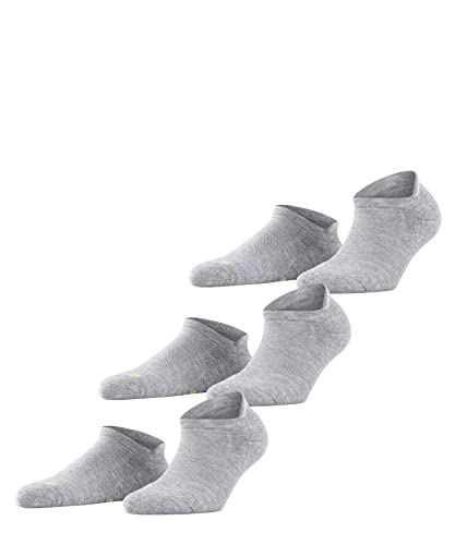 FALKE Uniseks Skarpety do trampek Cool Kick Sneaker 3-Pack U SN Oddychający I Szybkoschnący krótkie jednokolorowe 3 Pak, Szary (Light Grey 3400), 42-43
