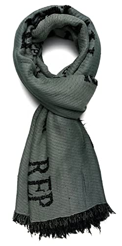REPLAY Męski szalik, 421 GREY DK GREEN, rozmiar uniwersalny