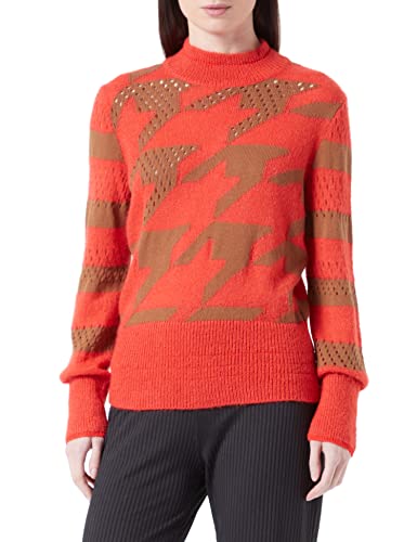 Sisley Damski sweter L/S 1142L200Q Sweater, czerwony i brązowy 902, L