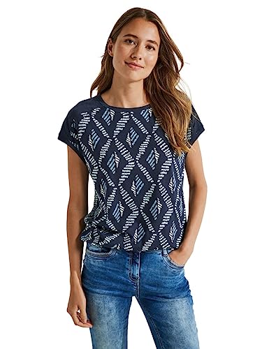 Cecil Damska koszulka z krótkim rękawem z nadrukiem, niebieski, XL