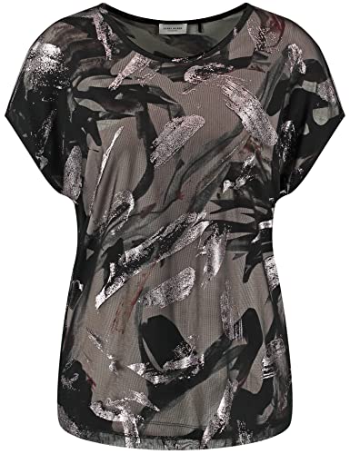 Gerry Weber Damska koszulka 170229-35030, czarny/ecru/biały nadruk, 42, czarny/ecru/biały nadruk, 42