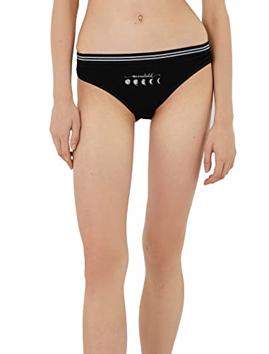 Koton Stringi Höschen Liście, Schwarz (999), L Kobiety, Schwarz (999), L