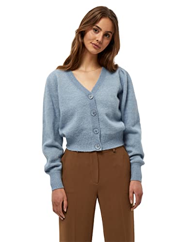 Minus Dita dzianinowy kardigan damski, 5010 Forever Blue Melange, L