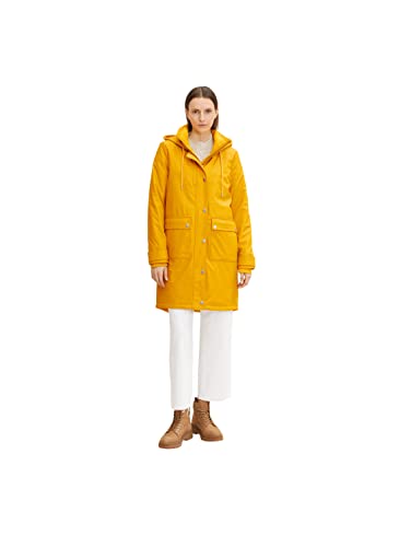 TOM TAILOR Damski płaszcz przeciwdeszczowy parka 1032473, 27507 - Golden Pumpkin, S