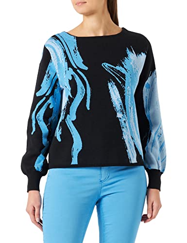TAIFUN Sweter damski, Czarny wzór, 34