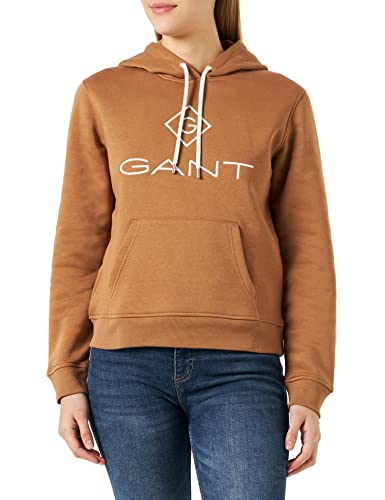 GANT Damska bluza z kapturem Lock Up, ROASTED WALNUT, XS