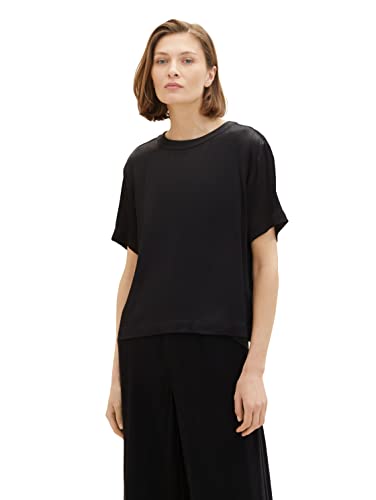 TOM TAILOR Damska bluzka satynowa, 14482 – Deep Black, 34