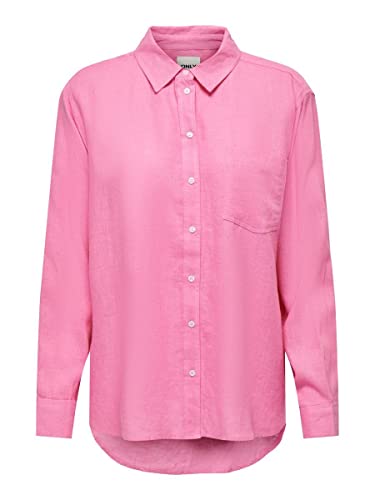 ONLY Onltokyo L/S Linen Blend Shirt PNT Noos koszulka z długim rękawem, Saszetka różowa, L