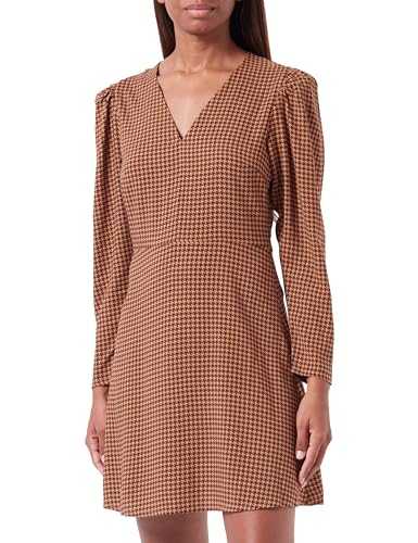 United Colors of Benetton Sukienka damska, Pied De Poule Brązowy E Beżowy 65w, L