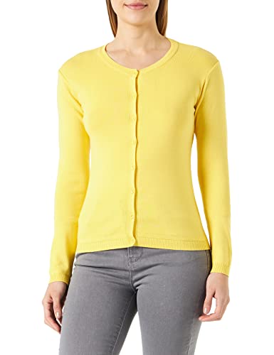 United Colors of Benetton Damski sweter Maglia COREANA M/L 1091D5558 sweter kardigan, Giallo 25K, XS, giallo 25k, XS