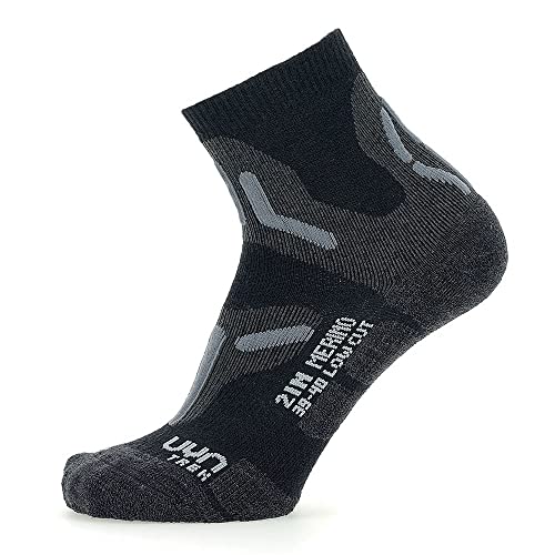 UYN Damskie skarpety trekkingowe 2 in Merino, czarny/szary, 38 EU