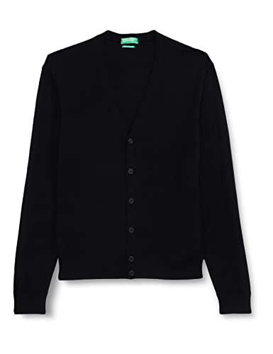 United Colors of Benetton Męska kurtka z dzianiny M/L 1071u6005, czarna 700, XXL