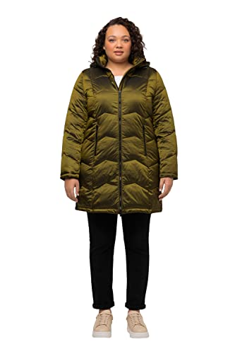 Ulla Popken Damska kurtka funkcyjna, pikowana, wodoodporna, trapezowa, żółty, 58-60 duże rozmiary