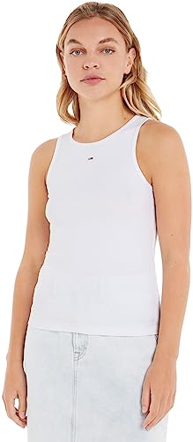 Tommy Jeans Tjw Essential Rib Tank Inne dzianinowe topy damskie, biały, S