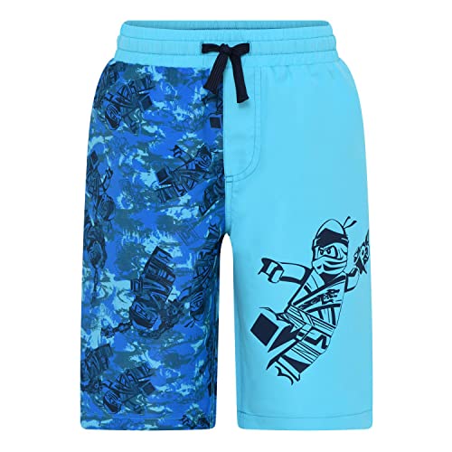 LEGO Chłopięce Ninjago Jungen Badeshort UPF 50+ Sonnenschutz LWAlex 304 spodenki pokładowe, 593 jasnoniebieskie, 140