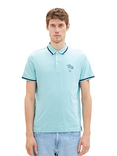 TOM TAILOR Męska koszulka polo, 1036379, 31046 niebieski tybetański kamień, XXL, 31046 – niebieski kamień tybetański, XXL