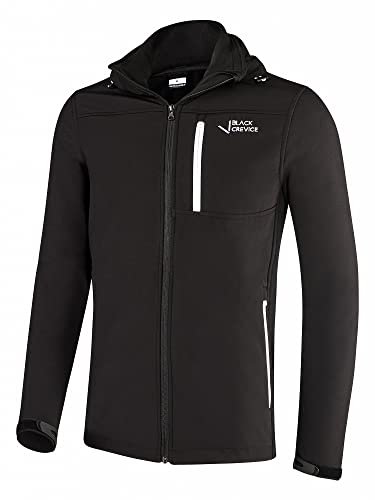 Black Crevice Męska kurtka softshell z kapturem, czarno-biały, XXL