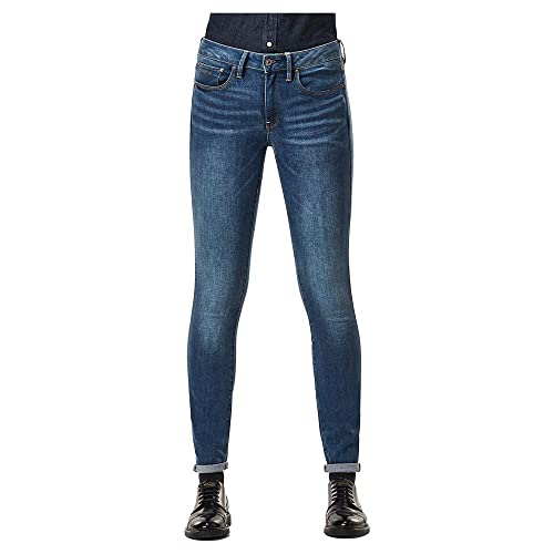 G-STAR RAW Dżinsy damskie 3301 Mid Skinny, niebieski (Faded Blue 6553-a889), 26W x 28L