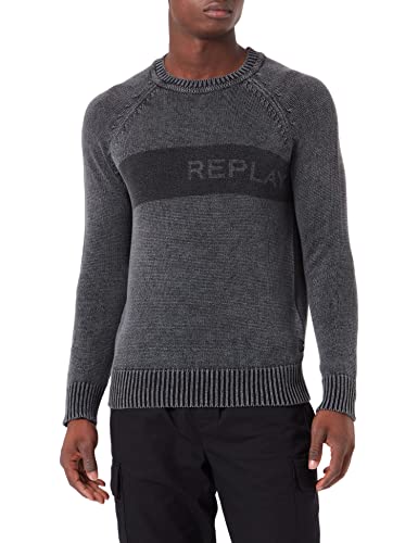 Replay Sweter męski, 098 BLACK, XXL