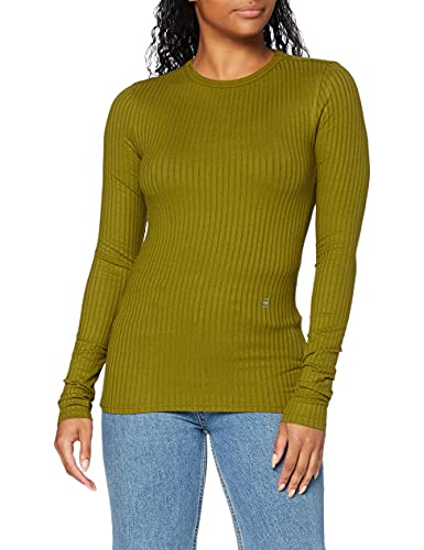 G-STAR RAW Koszulka damska Slim Rib z długim rękawem, Zielony (Light Antic Green C794-c620), XS