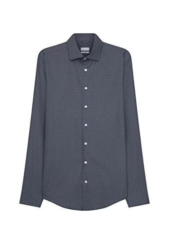 Seidensticker Męska koszula biznesowa – koszula bez prasowania o prostym kroju – Shaped – długi rękaw – kołnierz Kent – 100% bawełna, granatowy, 41