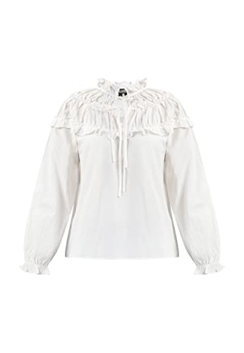 baradello Bluzka damska 37326325-BA01, biała wełna, XL, biały (wollweiss), XL