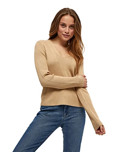 Peppercorn Damski sweter Tana Rib, Ciepły piaskowy melanż, S
