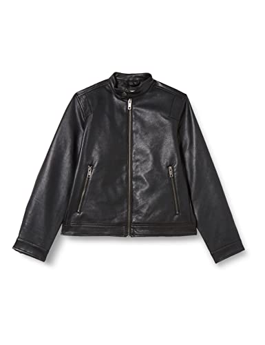 JACK&JONES JUNIOR Boy's JJEROCKY CLEAN kurtka JNR kurtka, czarna/szczegóły: PU, 140