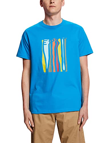 ESPRIT Męski T-shirt 063EE2K305, 460/DARK Turquoise, S, 460/ciemny turquoise, S
