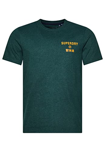 Superdry Koszulka męska z nadrukiem, Enamel Green Marl, L