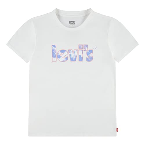 Levi'S Dziecięca koszulka Lvg Tie Dye Plakat Logo Ss Koszulka dziewczęca 2-8 lat, Biały alyssum, 10 lat