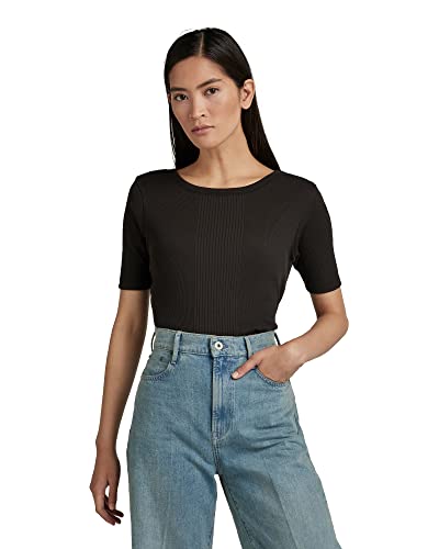 G-STAR RAW, Damska koszulka slim, Czarny (Dk Black D21235-c678-6484), S