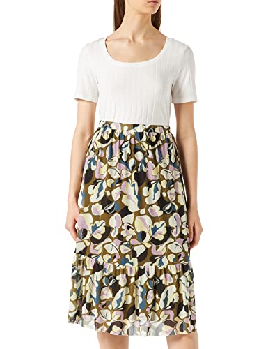 TOM TAILOR Damski Spódnica z siateczki z nadrukiem na całej powierzchni 1030362, 29151 - Olive Colorful Floral Design, 46