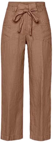 BRAX Damskie spodnie w stylu Maine S skrócone lniane spodnie, Soft Brown, 29W / 30L