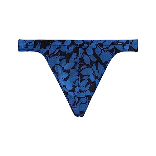 Hom stringi Quentin, czarno-niebieski nadruk, 2XL mężczyźni, Czarny i niebieski nadruk