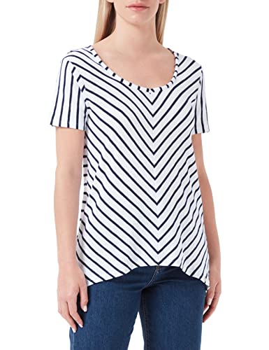 Timezone Damska koszulka w paski A-Shape, White Blue Stripe, M
