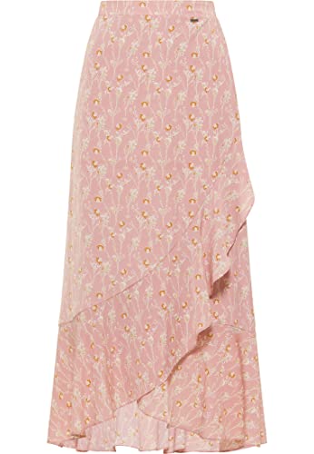 DreiMaster Vintage Damska spódnica maxi z falbanką, różowa, wielokolorowa, S