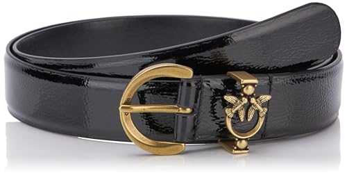Pinko TAMBORIL H3 Belt Farba NAPLA Pasek, Z99Q_Czarny-Antique Gold, S Kobiety, Z99q_czarno-antyczne złoto, S