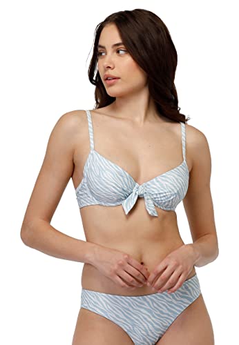 LOVABLE Kobiety Biustonosz Czapka Printed Knitted Micro, Druk Animalier Niebieski, 36 / C
