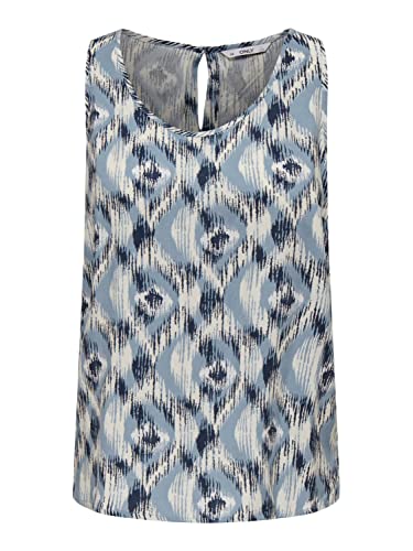 ONLY Women's Onlnova Life S/L PTM Top, Faded Denim/AOP:414 Isla, 40, Faded Denim/Aop: 414 Isla, 40