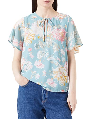 ONLY Women's ONLSTAR Life FIA S/S TIE TOP PTM T-Shirt, Ether/AOP: Star Garden Flower, S, Ether/Aop: star Garden Flower, S