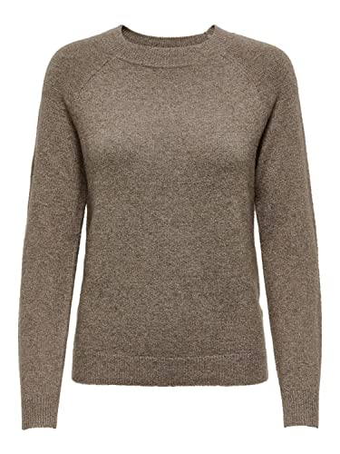 ONLY Damski sweter z dzianiny jednokolorowy, Brownie, L