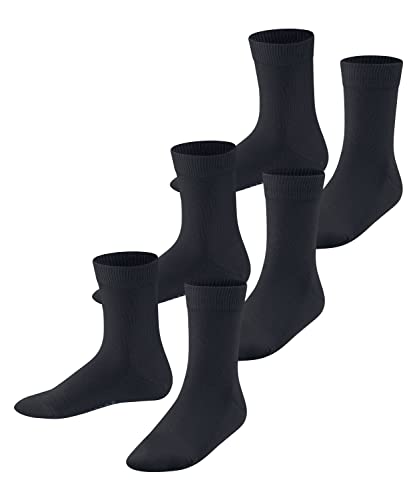 FALKE Uniseks - dzieci Skarpety Family 3-Pack K SO Zrównoważona Bawełna jednokolorowe 3 Pak, Niebieski (Dark Marine 6170), 31-34 (7-9 lata)