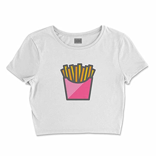 Bona Basics, Damski T-shirt basic, z nadrukiem cyfrowym, 100 bawełny, biały, swobodny, damski top, rozmiar: L, biały, L Krótki