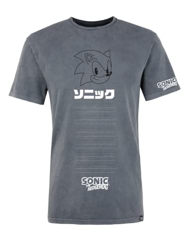 Recovered Męski t-shirt Sega Linear Oversized Washed Black by XL, czarny, XL