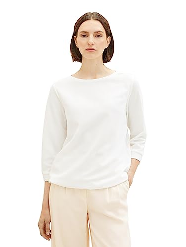 TOM TAILOR Damska koszulka z rękawem 3/4, 10315-Whisper White, XXL