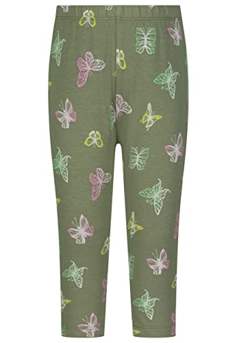 SALT AND PEPPER Dziewczęce legginsy Capri Butterfly AOP z motywem motyli, kolor kaktusowy, normalne, kaktusowy, 122 cm