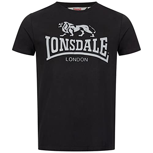 Lonsdale Męski T-shirt Kingswood, czarny/szary, L