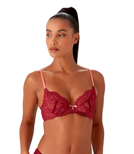 Gossard Damski biustonosz Superboost z głębokim dekoltem w serek, nieprzezroczysty, Sorbet żurawinowy/malinowy, 80D