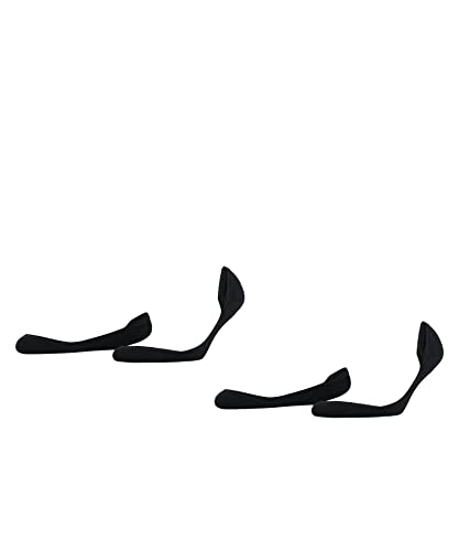 ESPRIT Kobiety Stopki Solid Low 2-Pack W IN Trwała Organiczna Bawełna niewidoczne jednokolorowe 2 Pak, Czarny (Black 3000), 35-38